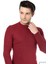 Erkek Bordo Yarım Balıkçı Yaka Slim Fit Kazak 3