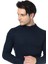 Erkek Lacivert Yarım Balıkçı Yaka Slim Fit Kazak 2