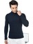 Erkek Lacivert Yarım Balıkçı Yaka Slim Fit Kazak 3