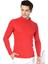 Erkek Kırmızı Yarım Balıkçı Yaka Slim Fit Kazak 1
