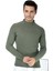 Erkek Haki Yeşili Yarım Balıkçı Yaka Slim Fit Kazak 1