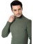 Erkek Haki Yeşili Yarım Balıkçı Yaka Slim Fit Kazak 2