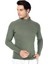 Erkek Haki Yeşili Yarım Balıkçı Yaka Slim Fit Kazak 3