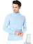 Erkek Bebe Mavisi Yarım Balıkçı Yaka Slim Fit Kazak 2