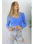 Büzgülü Fitilli Bluz Mavi - 94574 1