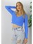 Büzgülü Fitilli Bluz Mavi - 94574 2