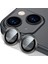 Iphone 14 Kamera Koruyucu Lens Mercek Metal Çerçeveli 2li Set Siyah Black 2