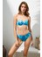 Crown Taşlı Kaplı Straplez Bikini Takım 221251 Aquamarin 1