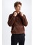 Regular Fit Kapüşonlu Baskılı Pelüş Sweatshirt Y5556AZ22WN 3
