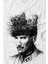 Atatürk Çanakkale Silüet Tipografi Mustafa Kemal Cumhuriyet Baskılı Çocuk T-Shirt 2