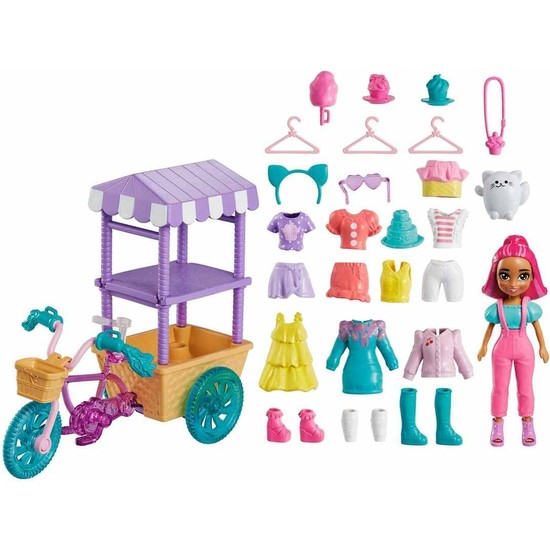 Polly Pocket Bisiklet Dolusu Moda: Margot (10 Cm), Tatlılar, Giysiler ve Aksesuarlar, 25'Ten Fazla Parçasıyla, 4 Yaş ve Üzeri İçin Hediye Hhx76