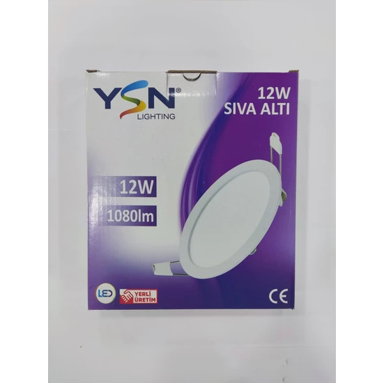 YSN12W Sıva Altı LED Panel - Beyaz Işık - Alüminyum Kasa