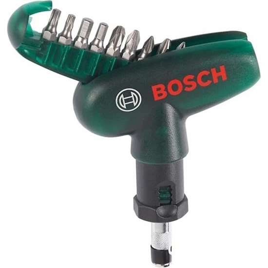 Bosch Dıy-P Cırcırlı Tornavida ve 9 Parça Vidalama Ucu Seti