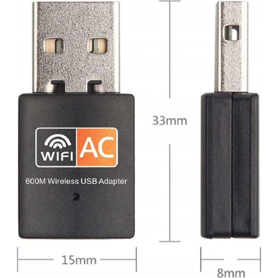 Zrh Çift Bant 600 Mbps 2.4 Ghz 5 Ghz USB Kablosuz Wifi Adaptör