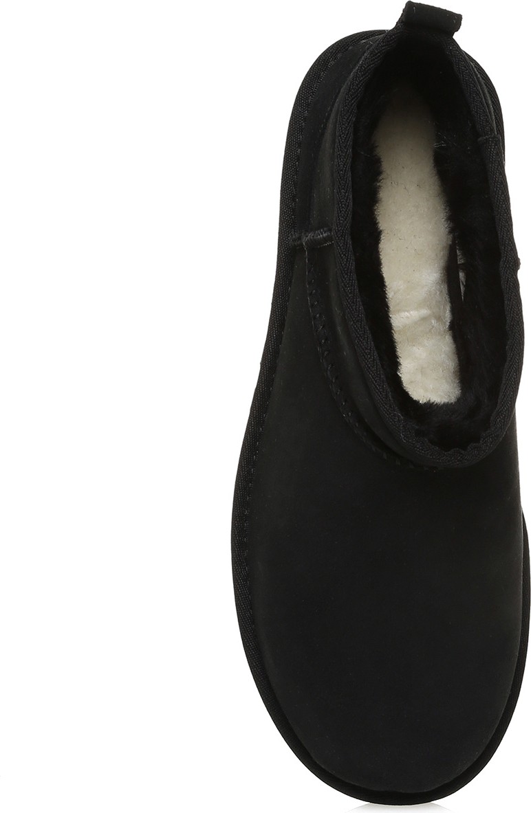 UGG Süet Siyah Erkek Bot 1137391 Düz Tabanlı Su Geçirmez Kışlık Ayakkabı görsel 4