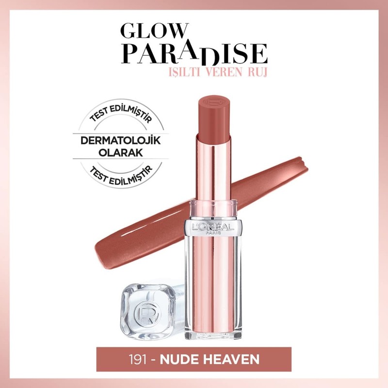L'Oréal Paris Glow Paradise Balm-in-lipstick - Işıltı Veren Nude Tonlu Ruj 191 Nude Heaven
