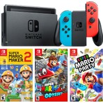 Nintendo Switch Renkli Mavi Kırmızı + Super Mario Maker 2 + Fiyatı