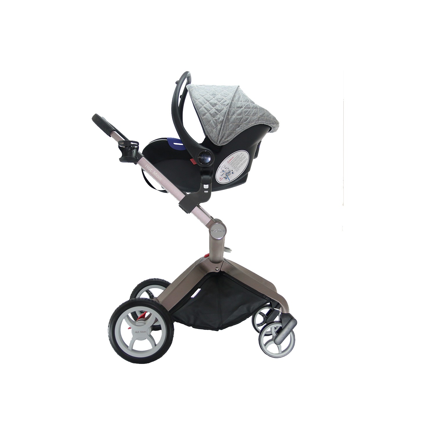 Yoyko Hotmom Bebek Arabası Ana Kucaklı Gri Kapitone Gri