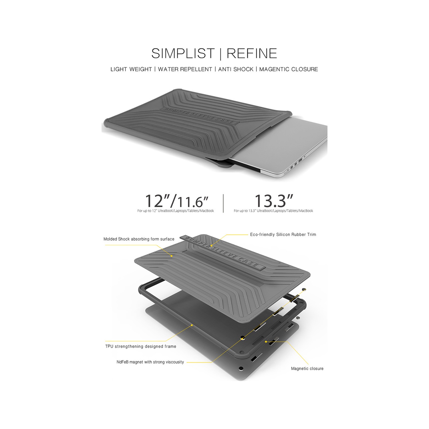 Wiwu Bumper Sleeve Case MacBook Pro Air Retina 13.3" Darbe Fiyatı