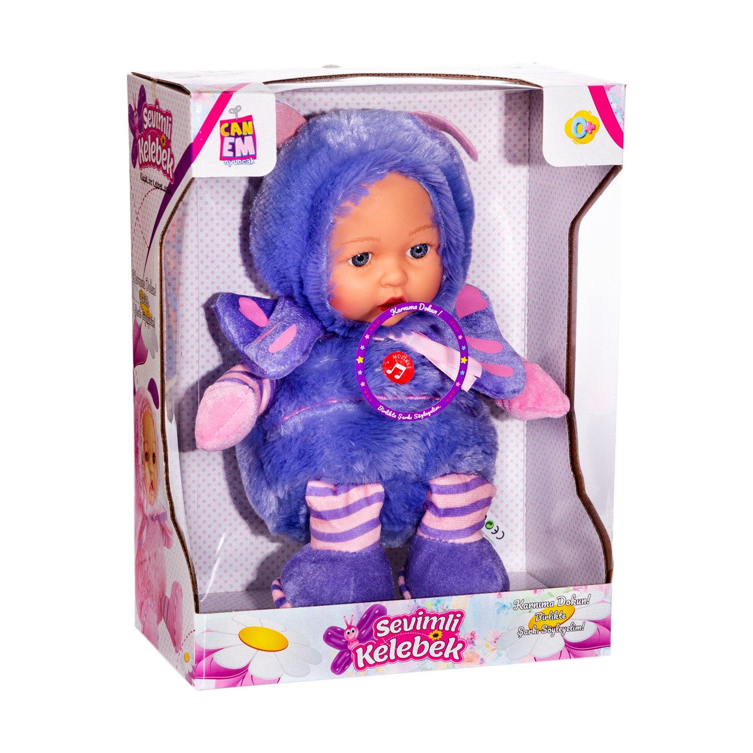 CanEm Oyuncak Türkçe Müzikli Kelebek Peluş Bebek Mor Fiyatı