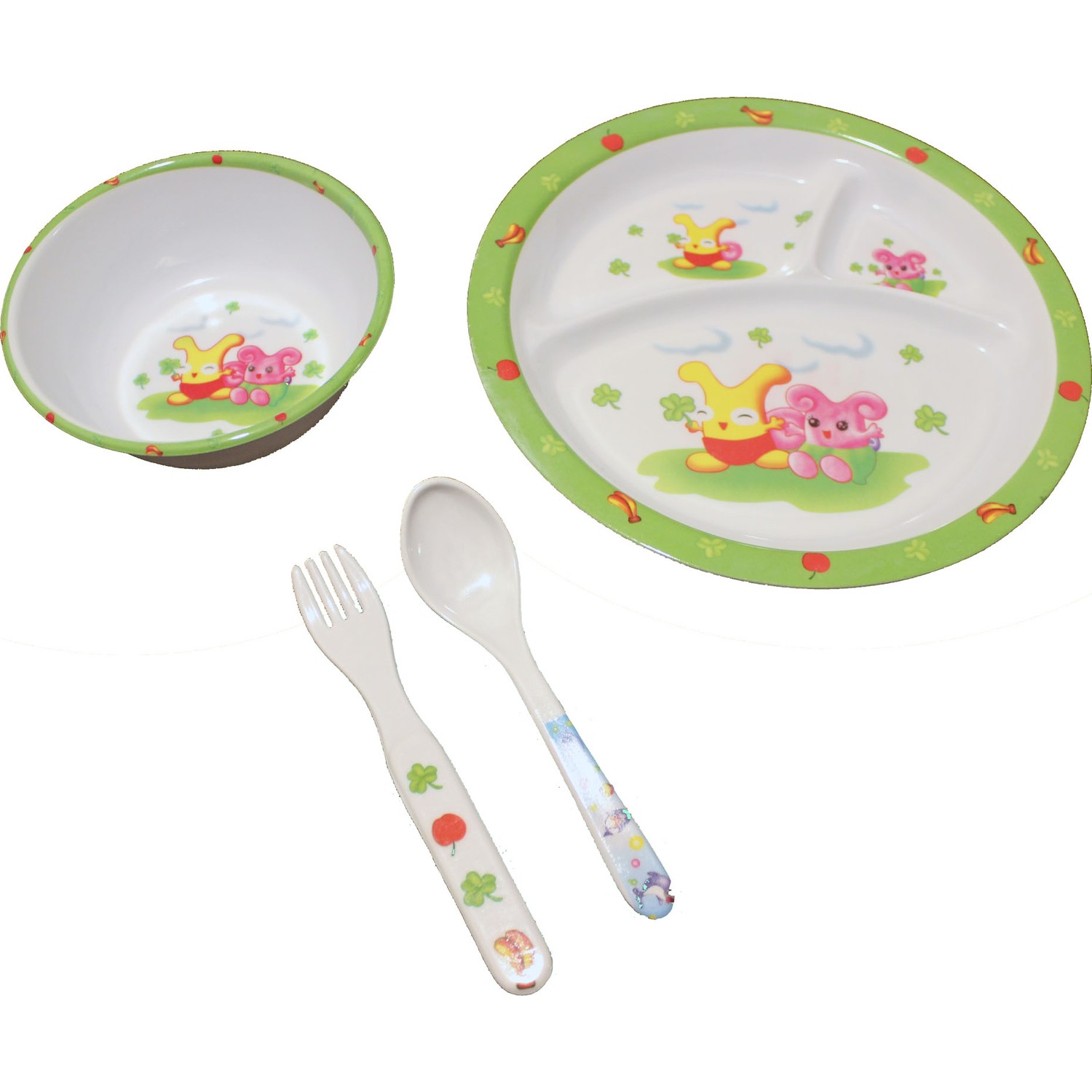 Cmk Bebek Mama Seti 4 Parça Melamin Mama Tabağı Kase Kaşık