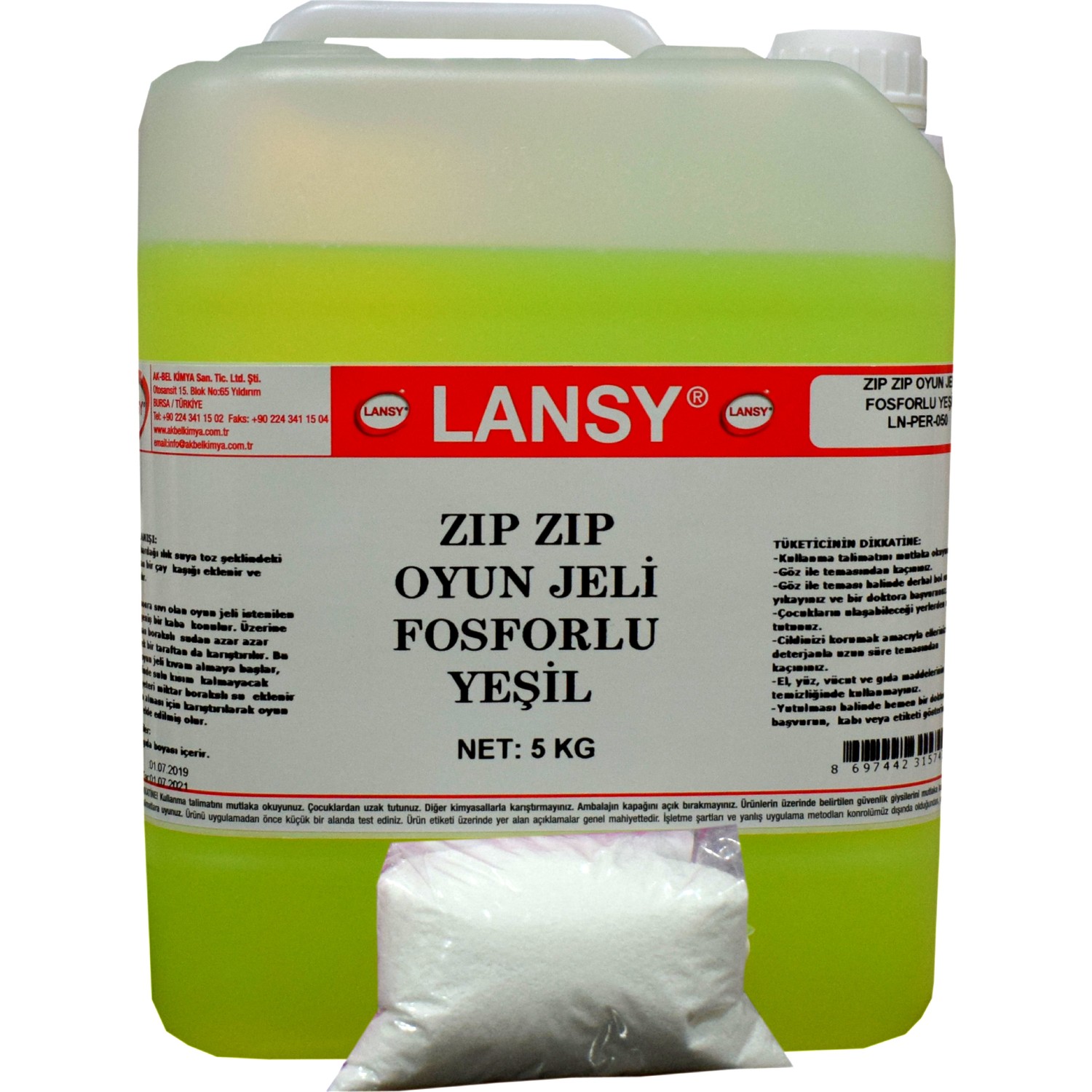 Lansy Zıp Zıp Oyun Jeli Fosforlu Yeşil 5 kg+200 gr Boraks Fiyatı