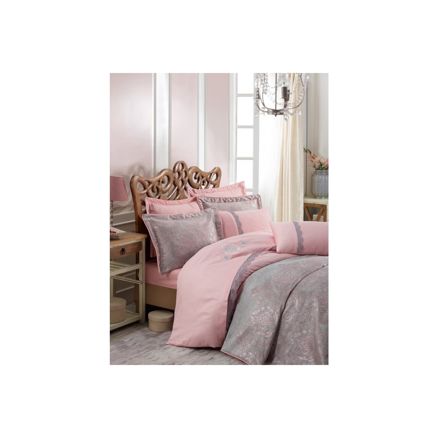 Cotton Box Çift Kişilik Yatak Örtüsü Ornella Platinium Gri Cotton Box Çift Kişilik Yatak Örtüsü Ornella Platinium Gri