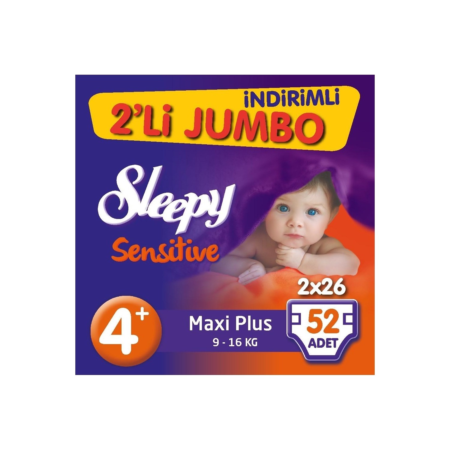 Sleepy Sensitive Bebek Bezi 4+ Beden Maxi Plus İkili Jumbo Fiyatı