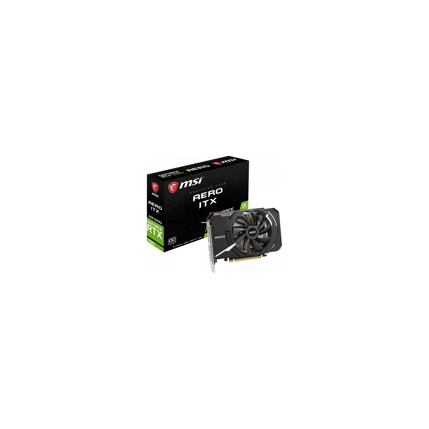 PC/タブレット PCパーツ MSI GeForce RTX 2060 Aero ITX OC 6GB 192Bit GDDR6 (DX12) Fiyatı