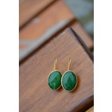 Stoneage Jewellery Altın Kaplama Jade Doğal Taş Bayan Küpe