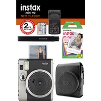 Instax Neo 90 Classic Siyah Fotoğraf Makinesi ve Hediye Seti