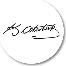 Cici Atatürk İmzası Sticker Etiket Duvar Süsü 3 x 3 cm 20li