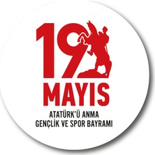 Cici 19 Mayıs Sticker Etiket Duvar Süsü 3 x 3 cm 20li