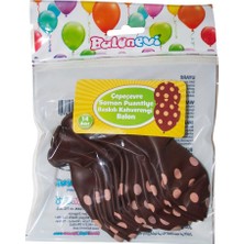 Event Party Store Balon 14'lü Somon Puantiye Baskılı Kahverengi