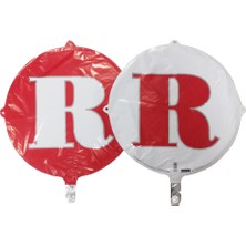 Event Party Store Folyo Balon Harf R Kırmızı-Beyaz 18''