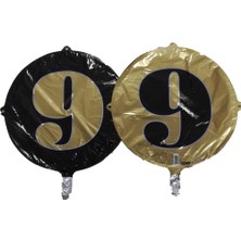 Event Party Store Folyo Balon Rakam 9 Gold-Siyah 18''