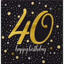 Event Party Store Işıltılı Doğum Günü 40 Yaş Peçete 20'li