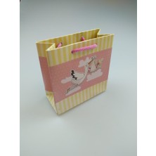 Event Party Store Karton Çanta Leylekli Pembe 11 cm x 11 cm