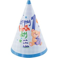 Event Party Store Külah Şapka 1 Yaş Ayıcıklı Mavi 6'lı