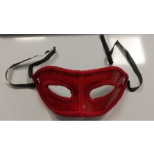 Event Party Store Maske Yarım Dantel Kırmızı