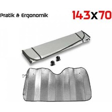 Pmx Oto Araç Güneşlik 143X70 Büyük Boy Ön Cam Güneşliği Metalize