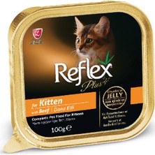 Reflex Plus Jöle İçinde Dana Eti Parçacıklı Yaş Yavru Kedi Maması 100 gr