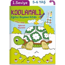 Kodlamalı Eğitici Boyama Kitabı - Eğlenceli Hayvanlar (5-6 Yaş / 1. Seviye