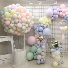 As Balon Makaron Balon - 50 Adet Karışık Soft Renk Pastel Balon