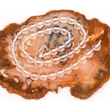 Taş Sandığı Kristal Kuvars Taşı Dizi ( 8 Mm ) Bileklik