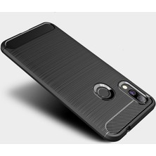 Microcase Xiaomi Redmi Y3 Brushed Carbon Fiber Silikon Kılıf - Siyah
