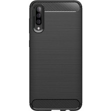 Microcase Samsung Galaxy A70 Brushed Carbon Fiber Silikon Kılıf - Siyah