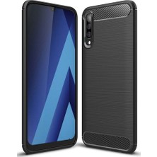 Microcase Samsung Galaxy A70 Brushed Carbon Fiber Silikon Kılıf - Siyah