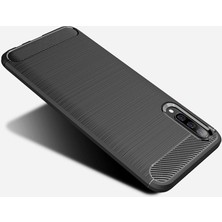 Microcase Samsung Galaxy A70 Brushed Carbon Fiber Silikon Kılıf - Siyah