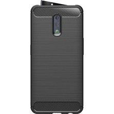 Microcase Oppo Reno Brushed Carbon Fiber Silikon Kılıf - Siyah